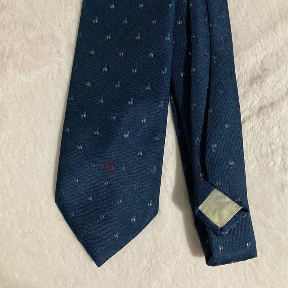 Vintage Christian Dior Blue Silk Blend Tie